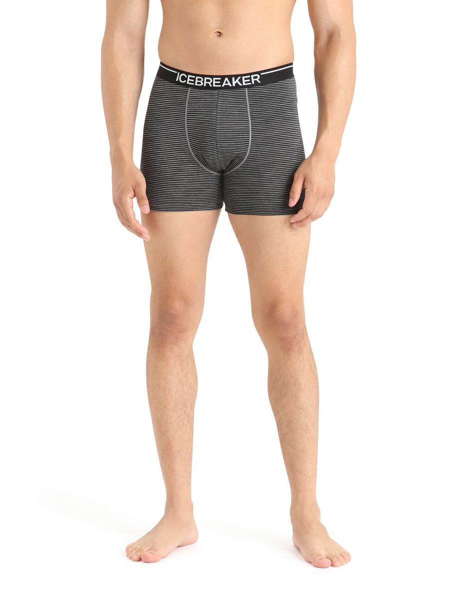 Gritstone Heather Men's Icebreaker Merino Anatomica Boxers 3 Pack Underwear | USA 1282ILHS